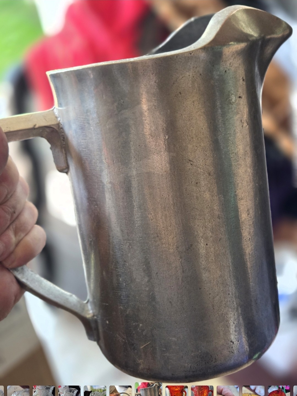 Rustic Metallic pewter Pitcher - Pewter Finish